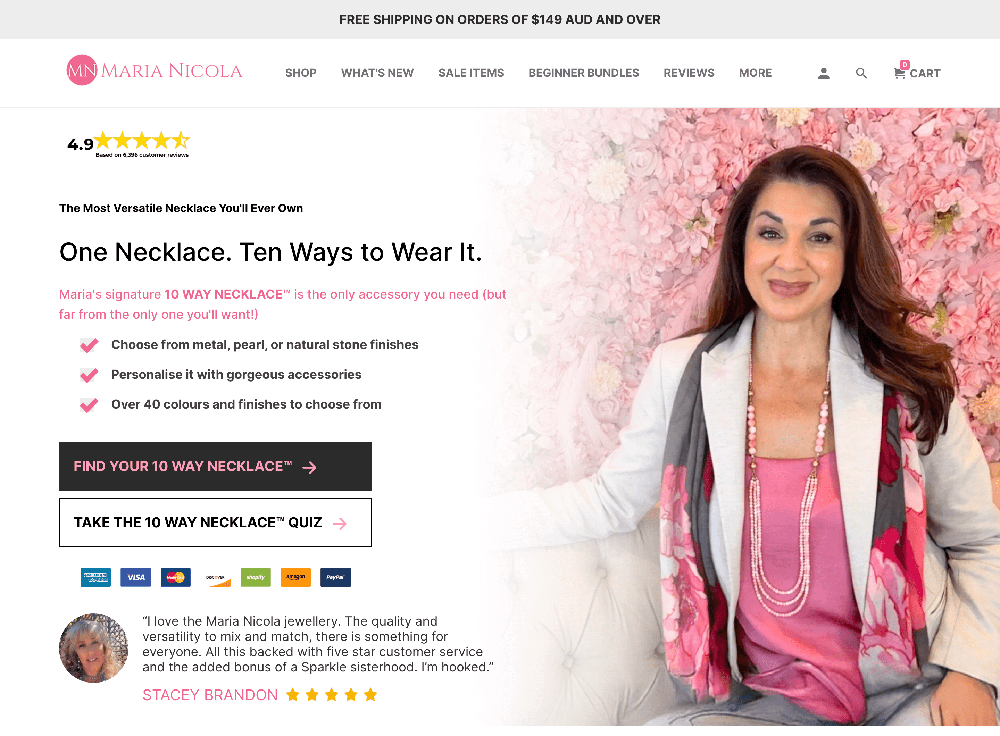 Maria Nicola Shopify store